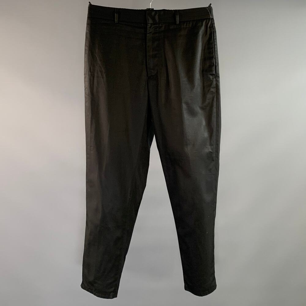 JIL SANDER Size 30 Black Cotton Zip Fly Casual Pants